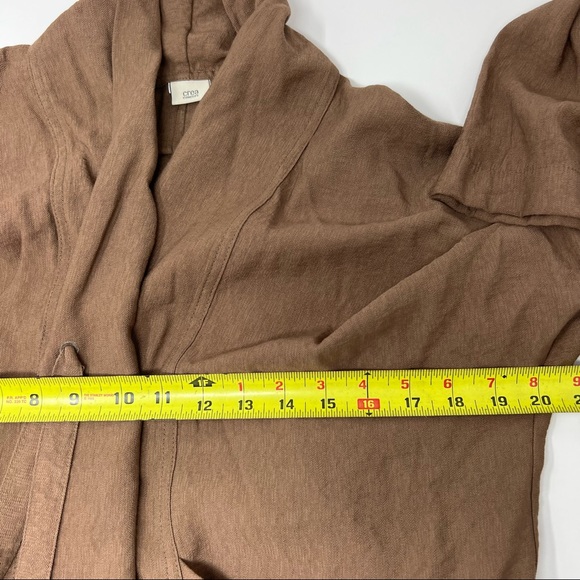 Crea Concepts Linen Blend Open Front Jacket Small - Picture 7 of 9